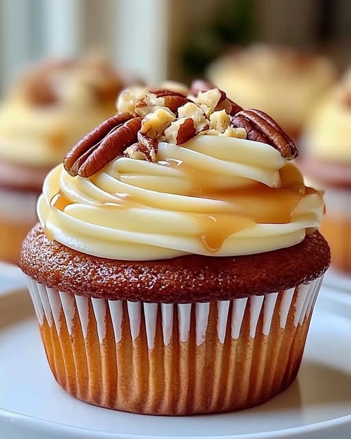 Caramel-Pecan Delight Cupcakes: A Sweet Indulgence in Every Bite