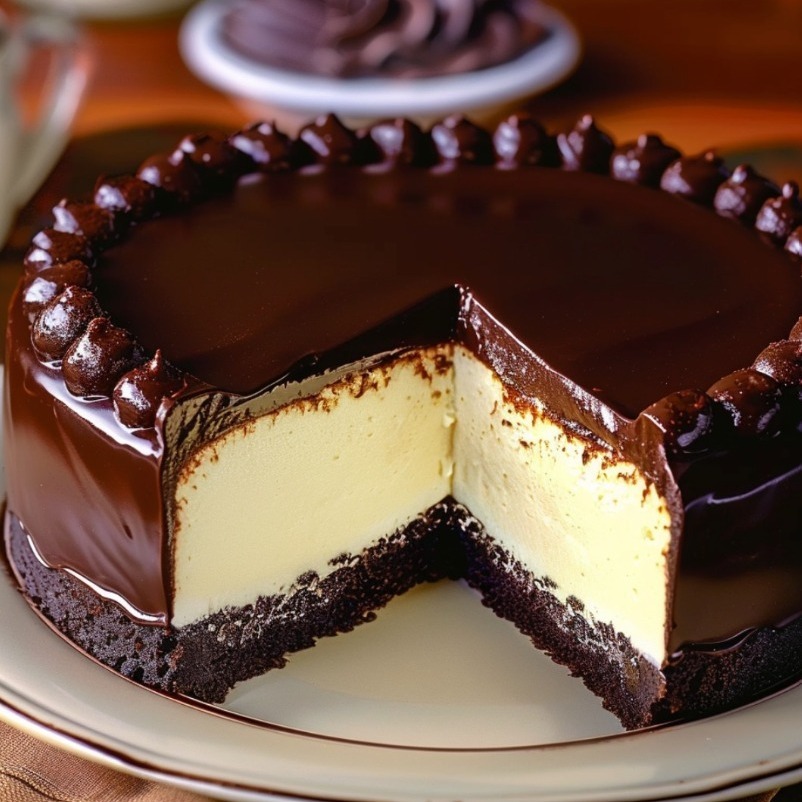 Boston Chocolate Cream Pie Cheesecake  – Classic Meets Cheesecake!