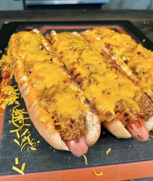 Homemade Chili Cheese Coneys