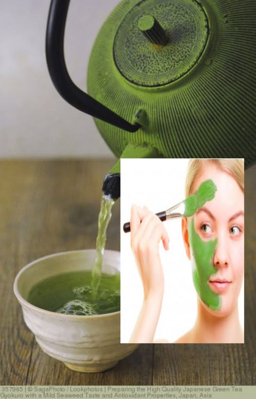 Green tea face mask for bright and moisturized skin