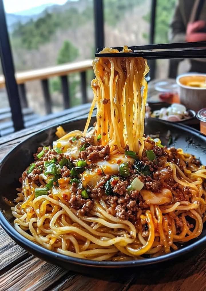 Mongolian Ground Beef Noodles