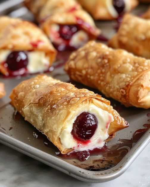 Air Fryer Cherry Cheesecake Egg Rolls