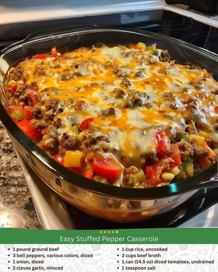 Easy Stuffed Pepper Casserole