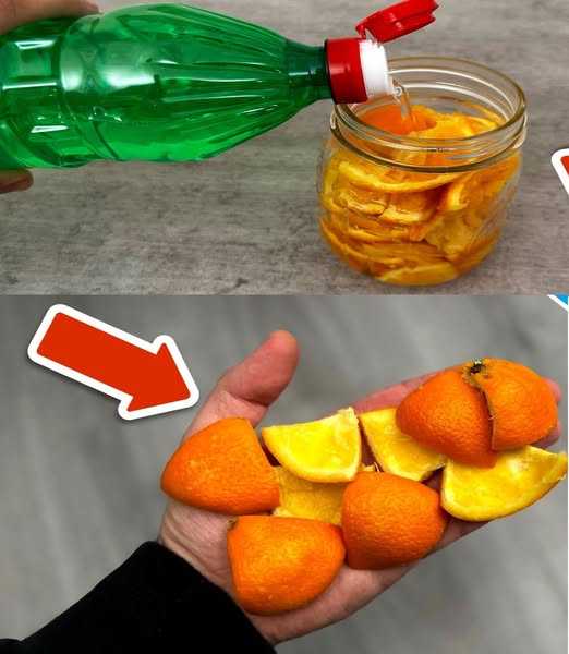 Orange peels, immerse them in 1 bottle of water: a lot of money saved