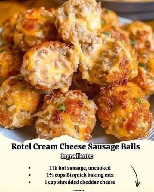 Rotel Cream CheeseSausage Balls