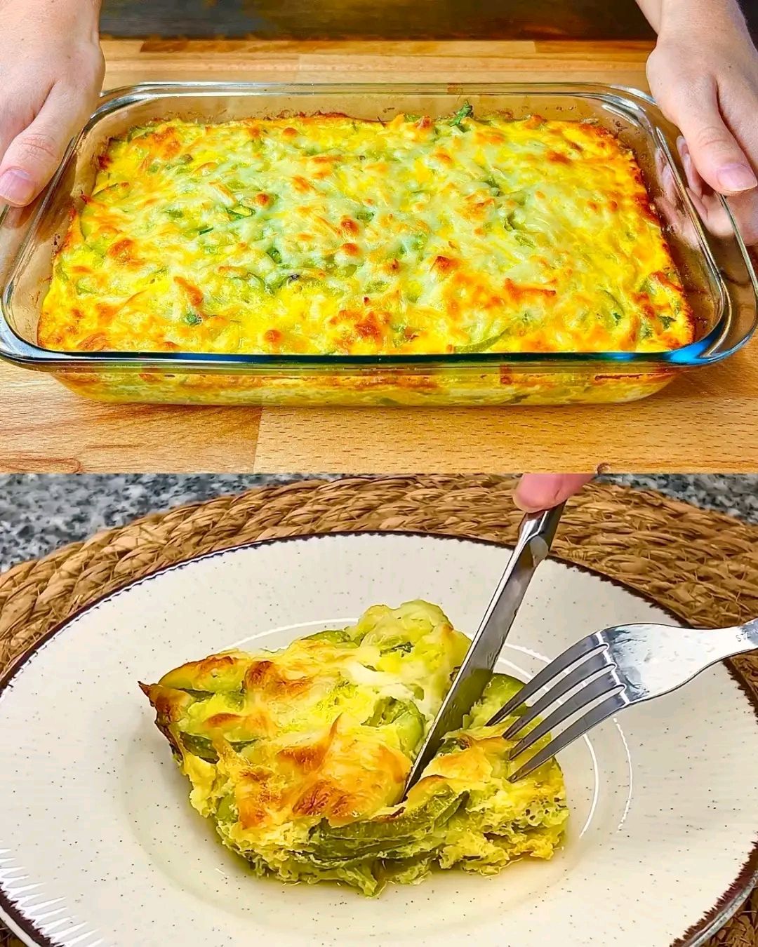 Zucchini Casserole with Cheese and Eggs