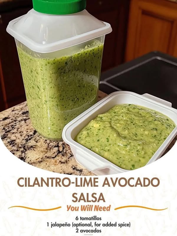 Avocado salsa with cilantro and lime