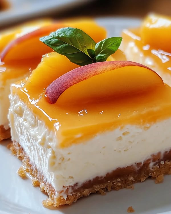 Peaches and Cream Cheesecake Bars February