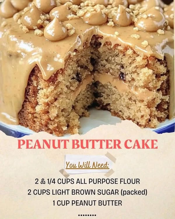 PEANUT BUTTER CAKE WITH PEANUT BUTTER FROSTING