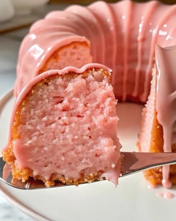 Strawberry Buttermilk Pound Cake