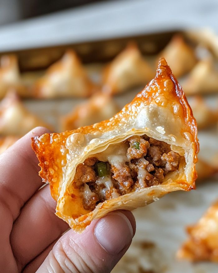 Baked Sausage and Pepper Jack Wontons