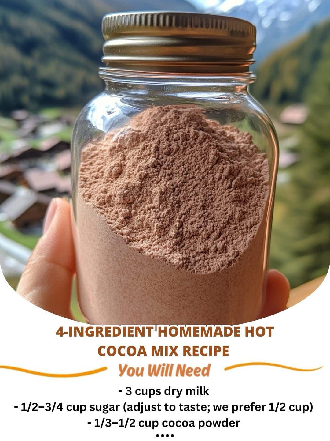 4-Ingredient Homemade Hot Cocoa Mix Recipe