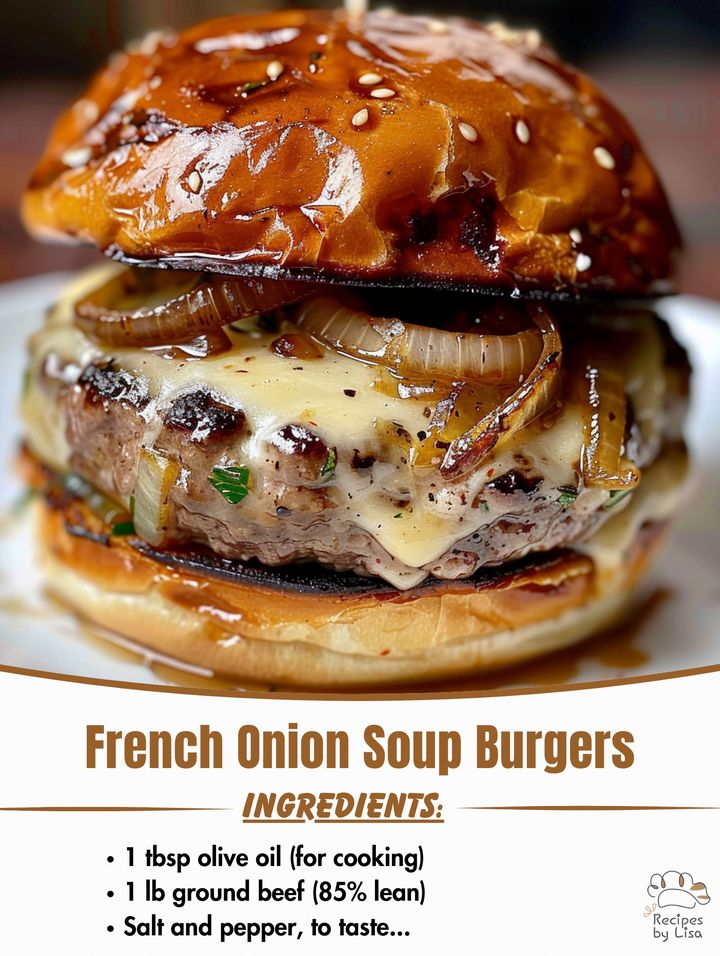 French Onion Soup Burgers – A Savory Twist on a Classic!