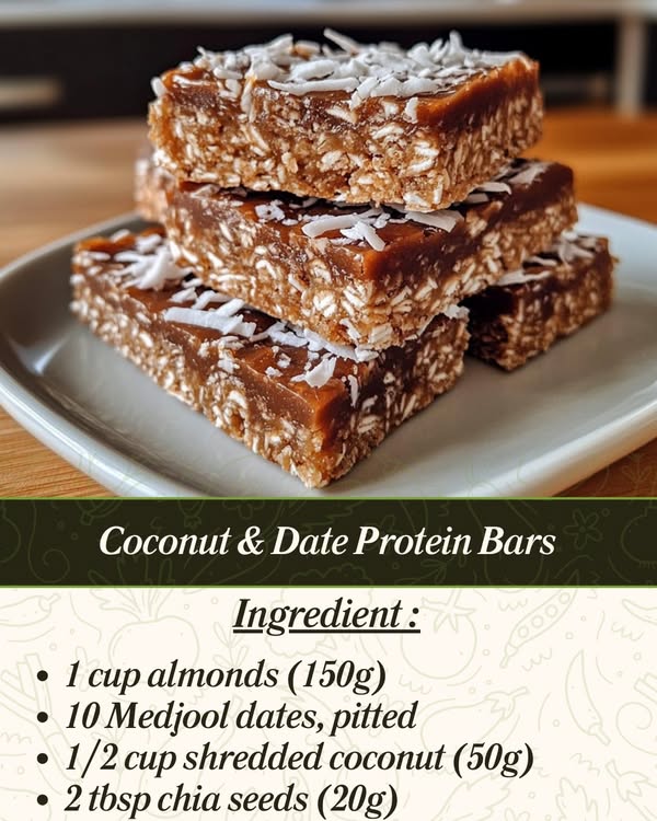 Coconut And Date Protein Bars