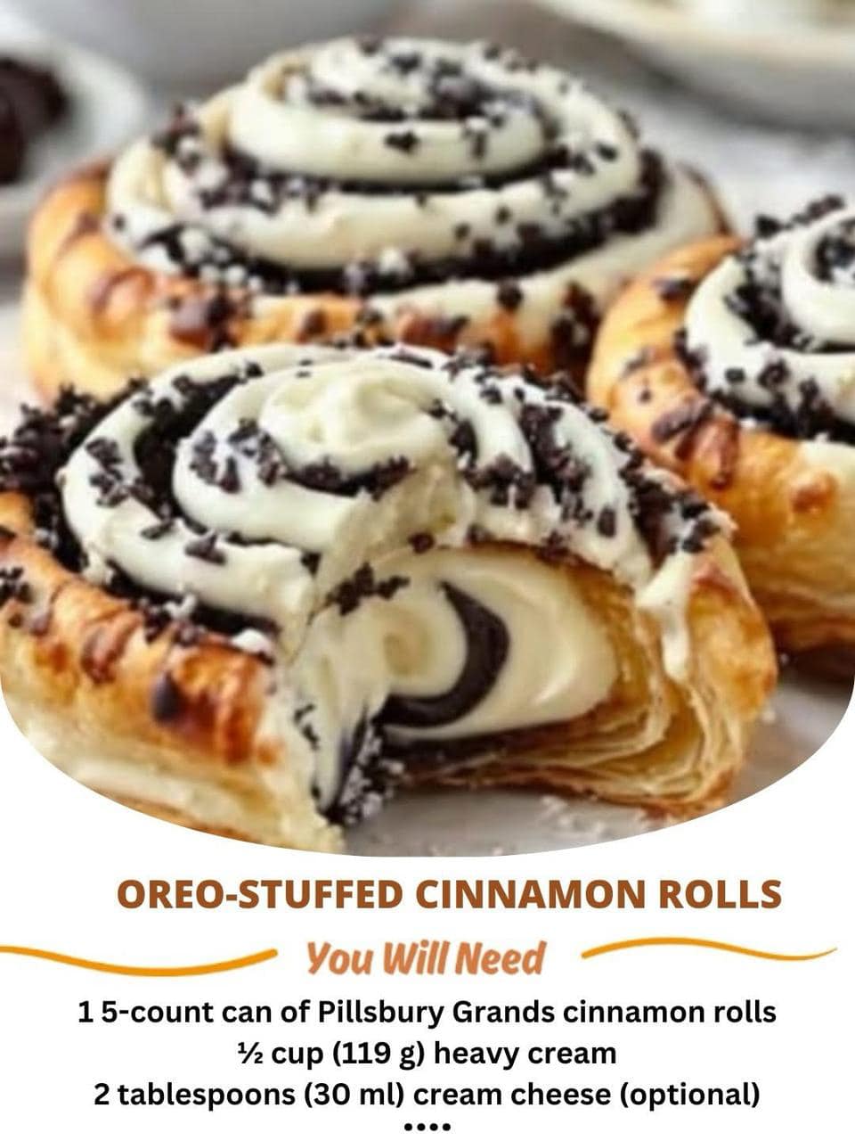 Oreo-Stuffed Cinnamon Rolls