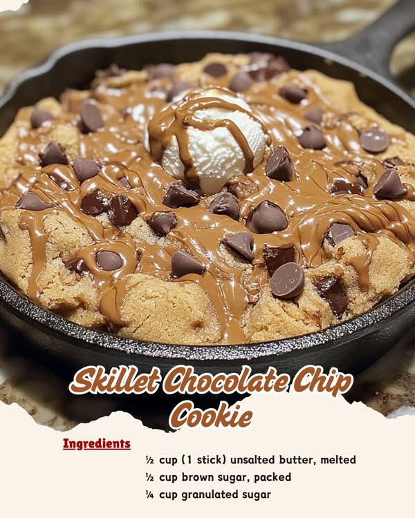 Skillet Chocolate Chip Cookie